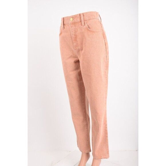 Triarchy Womens Denim Jeans Sz 27 Waist High Rise Peach Orange Slim fit  NWT - Picture 3 of 6